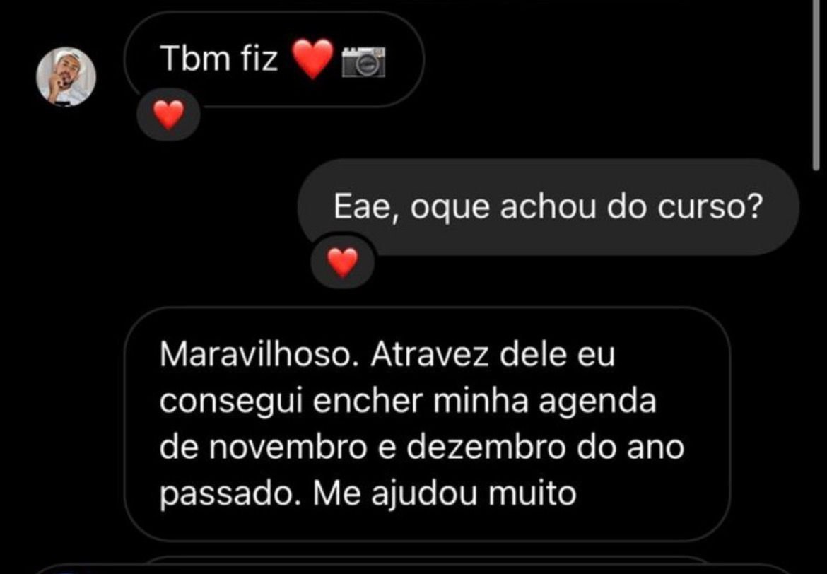 Depoimento real — mensagem WhatsApp